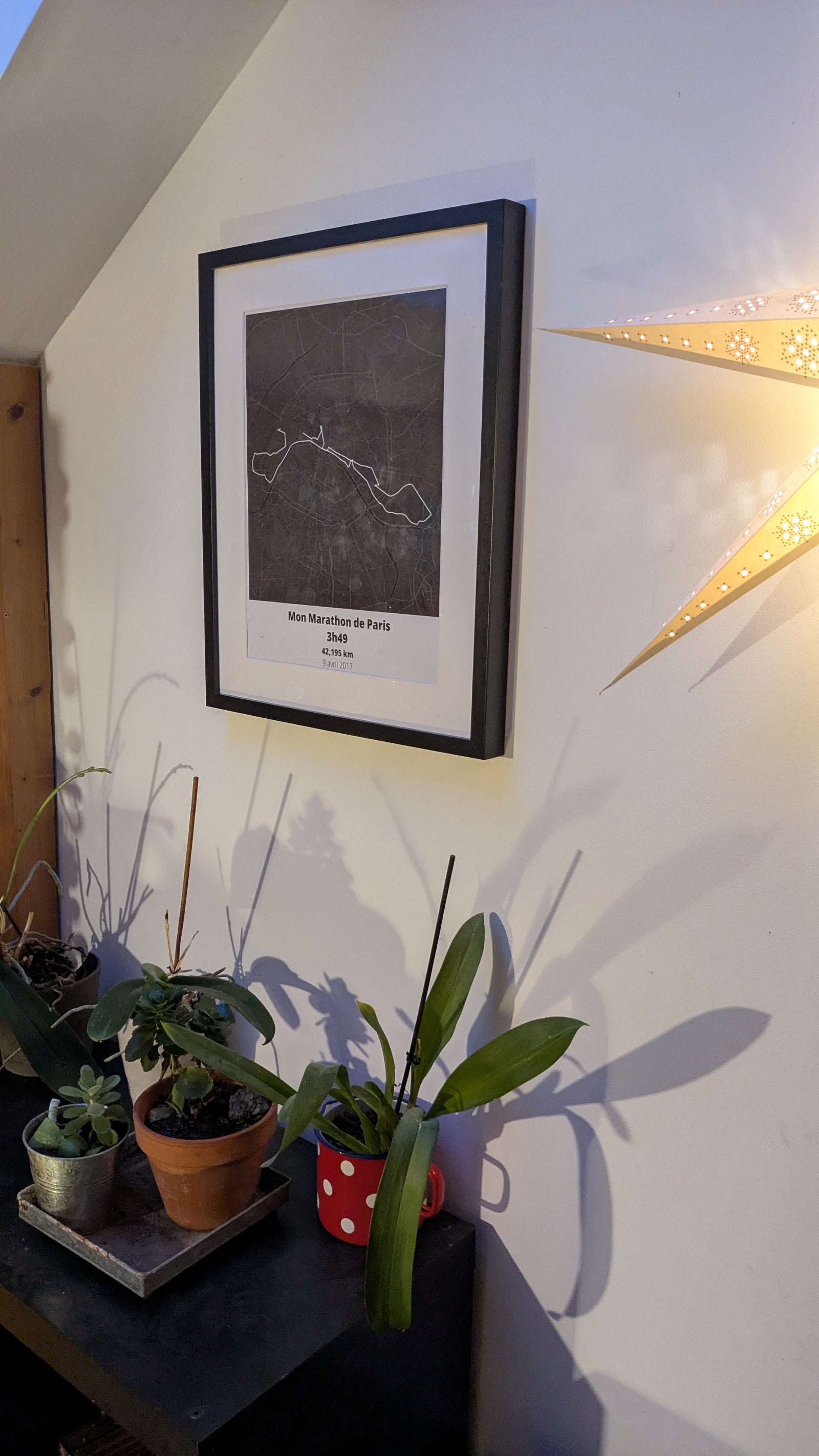 Affiche encadrée du marathon de Paris