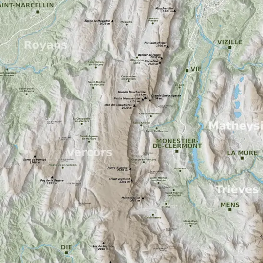 Zoom sur la carte Autour du Vercors-3