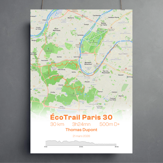 Mon ÉcoTrail Paris 30 - Affiche ÉcoTrail Paris personnalisée