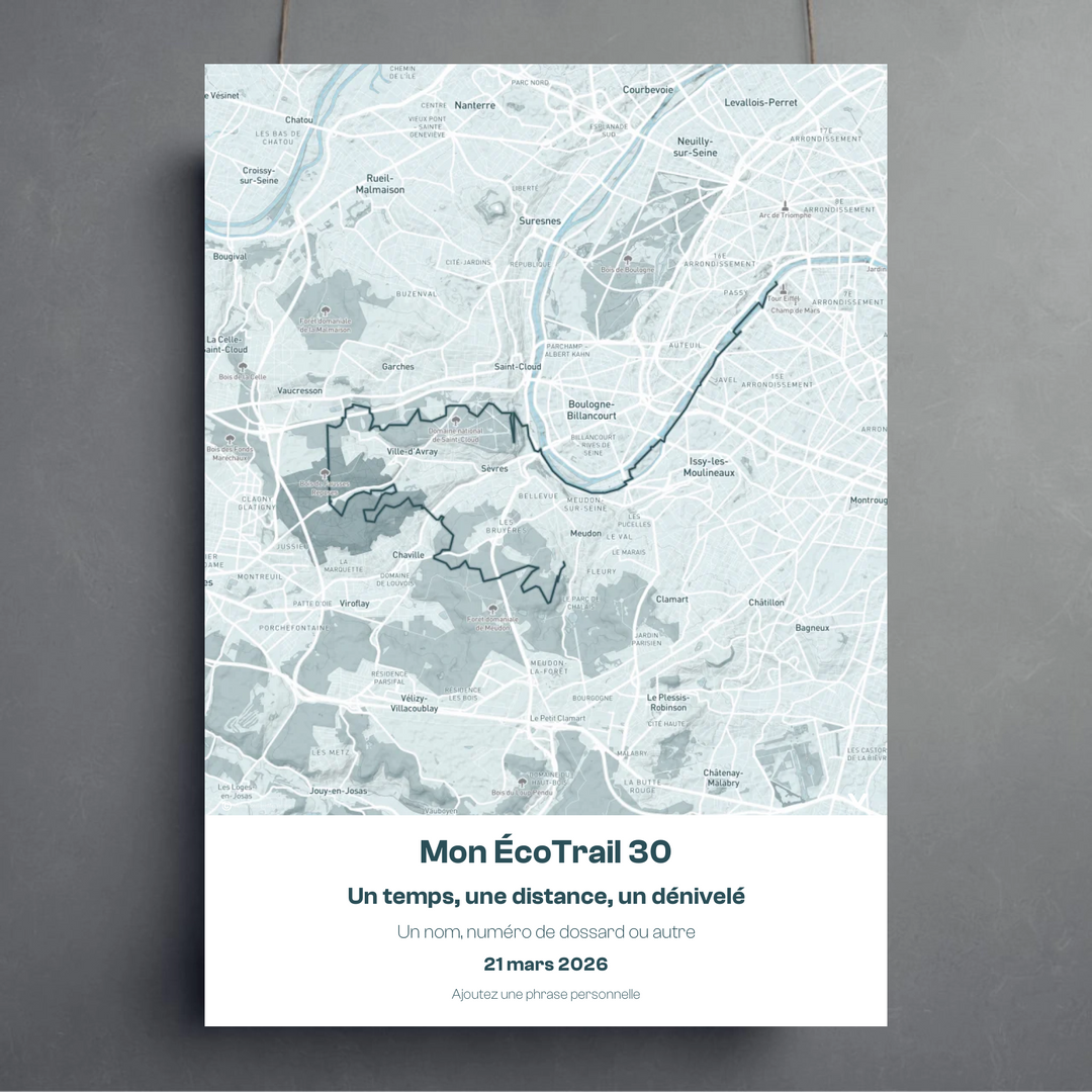 Mon ÉcoTrail Paris 30 - Affiche ÉcoTrail Paris personnalisée