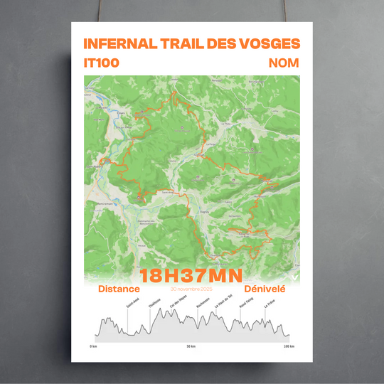 Mon Infernal Trail 100 – Affiche Infernal Trail 100 personnalisée