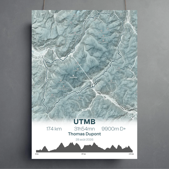 Mon UTMB – Affiche Ultra Trail UTMB personnalisée