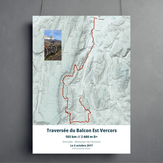 Mon aventure – Affiche trace GPS sur mesure